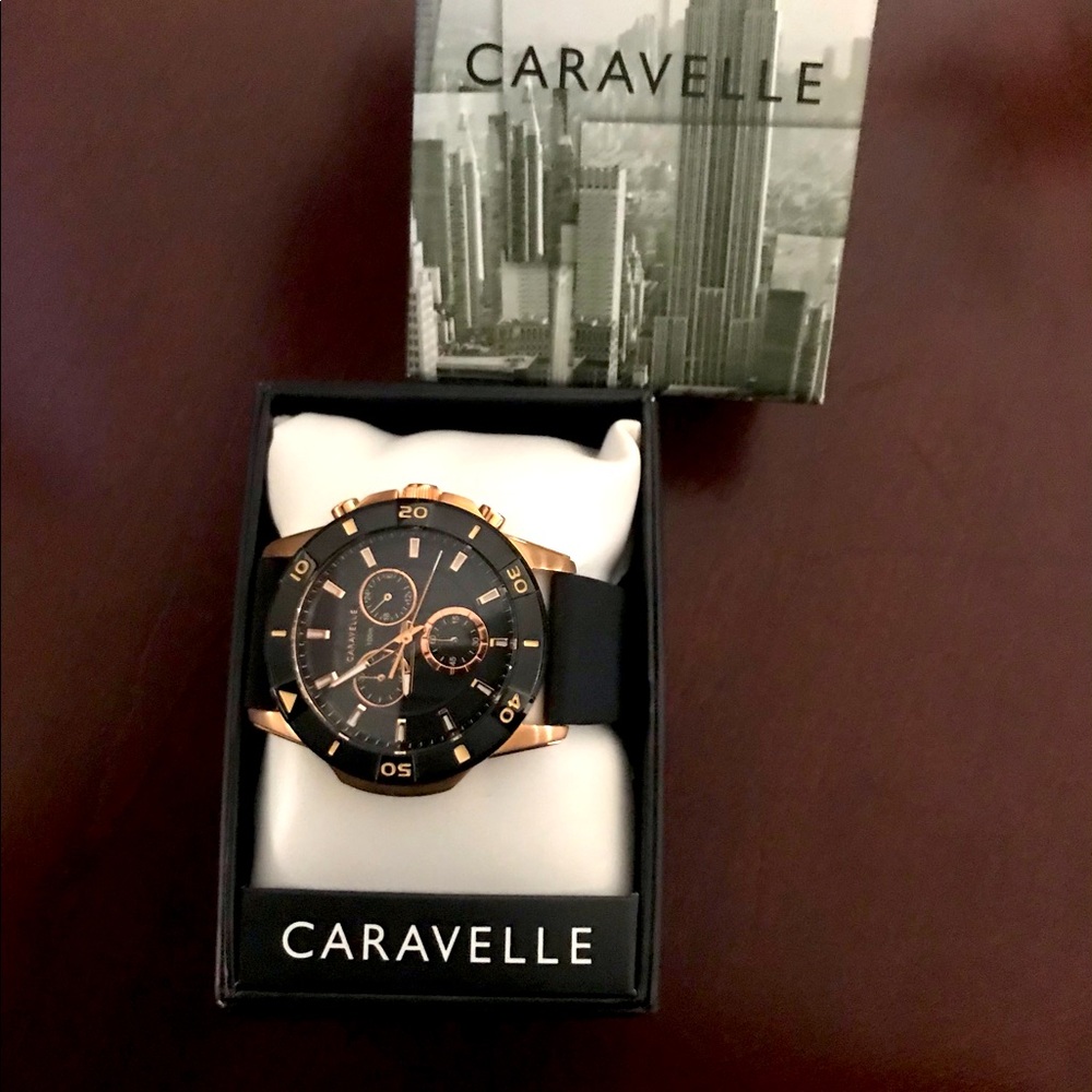 Black, Bronze, caravelle watch never worn. NEW!